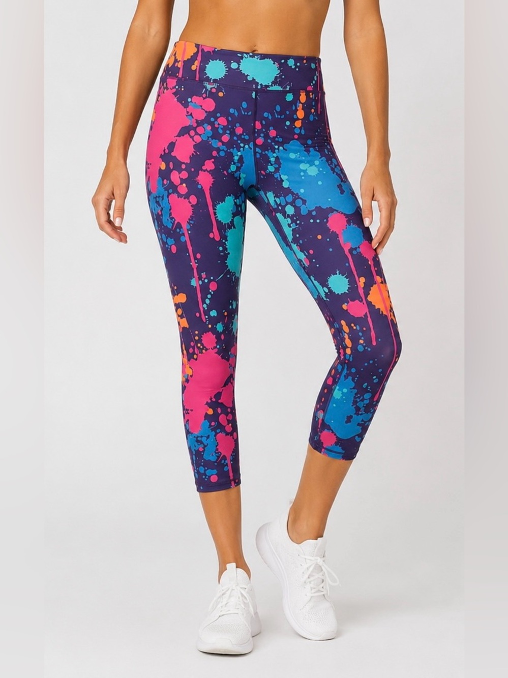 CVG Colorful Paint-Splash High-Waist Active Leggings